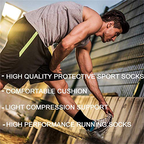 Sooverki Copper Compression Socks Women and Men 6 Pairs - Circulation Arch Support Plantar Fasciitis Running Ankle Socks - color: B3 - 6 Pairs - Black - Crew, size: Large-X-Large