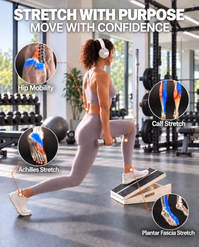 Wooden Slant Board for Calf Stretching, Calf Stretch Board, 500 lb Capacity