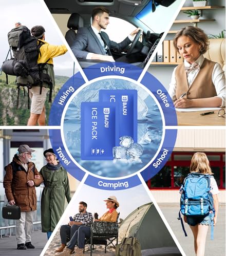 TSA Approved Ice Packs for Travel, Pack of 2 (190g Each), Reusable Large Ice Packs Suitable for Most Insulin Cooler Travel Cases, Retention for 8-24 Hours