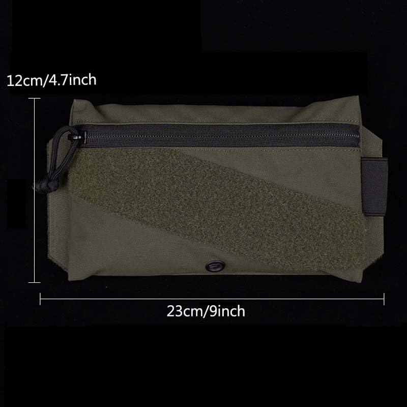 Tactical Sticky Admin Pouch with Loop Panel Utility Snack Pouch Tool Storage Bag for Tactical Vest Chest Rig - color: Green