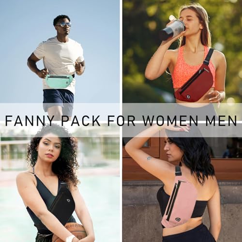 Fanny Pack for Women Men,Crossbody Water Resistant Sports Waist Bag Pack - color: 1pack-grassgreen