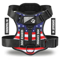 Service Dog Harness, Reflective Dog Vest Harness with 5 PCS Patches, Adjustable Soft Oxford Pet Harness, Inner Layer Mesh, Easy to Control - color: USFLAG, size: X-Large (Pack of 1)