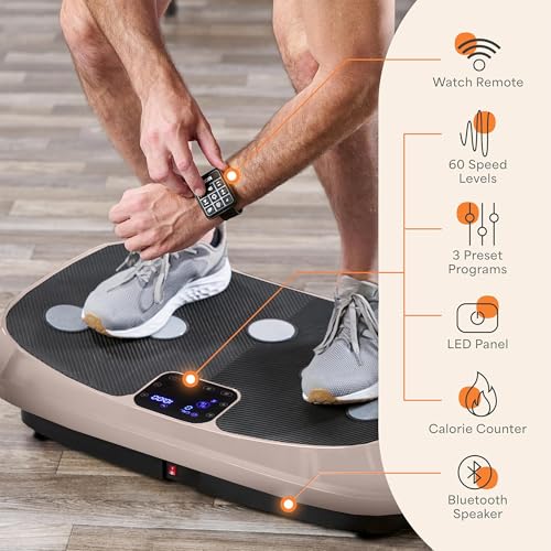 Lifepro Rumblex 4D Vibration Plate Exercise Machine with 7 Training Modes - color: Brown, size: Standard