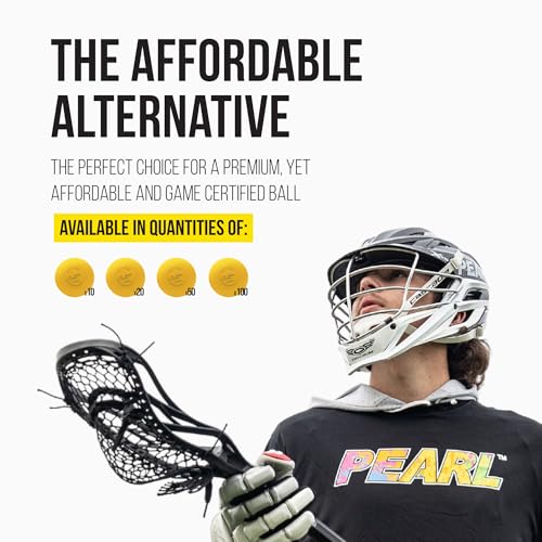 Pearl LT Textured Lacrosse Balls by Guardian Innovations - SEI Certified Meet NOCSAE Standards for Games. Official Game Balls of Top NCAA Programs, Tournaments and Leagues - color: Yellow, size: 20 Pack