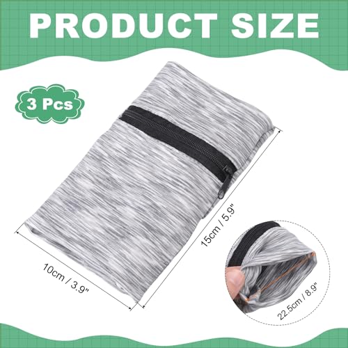 uxcell Wrist Pouch Wrist Wallet Sports Wristband Wallet with Zipper Pocket for Running Jogging Cycling Yoga - color: Gray