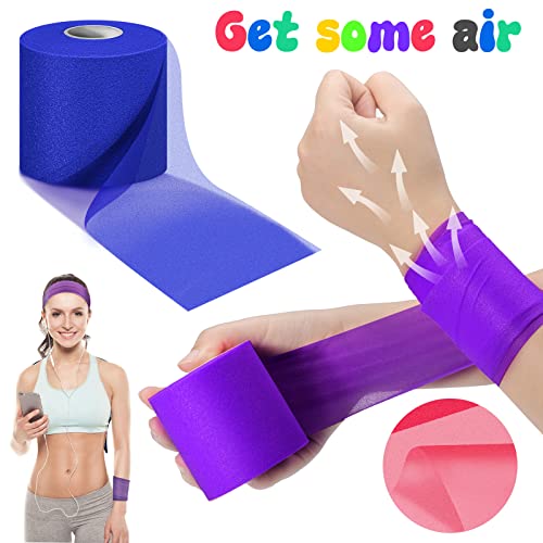 Nuanchu 24 Rolls Prewrap Athletic Tape, 2.75 in x 30 yd, 12 Colors - color: Rose Red, Lime Green,blue,yellow