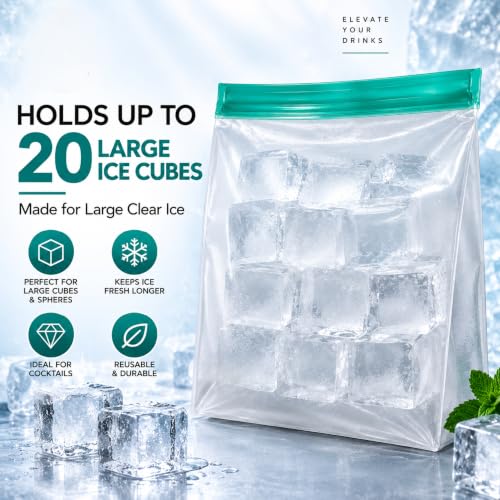 Ice Storage Bags PEVA, 3 Pack Reusable Leakproof Freezer Bags for Ice - size: 3 Pack