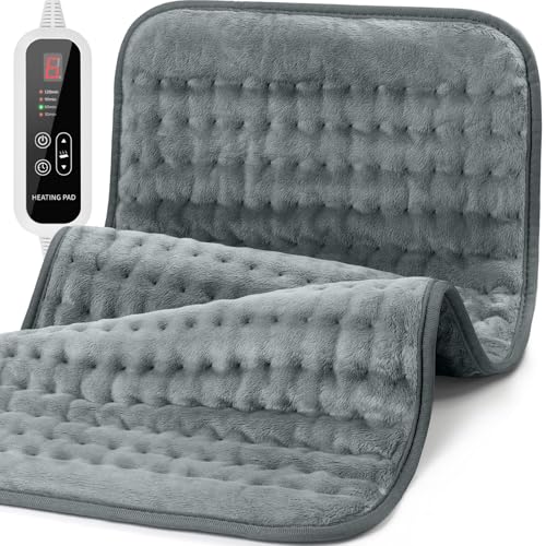 Extra Large Heating Pad for Back Pain Relief - 33"x17"Electric Heating Pad - size: 17"X 33"-Gray