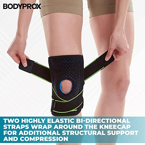Bodyprox Knee Brace with Side Stabilizers & Patella Gel Pads for Knee Support - size: Large