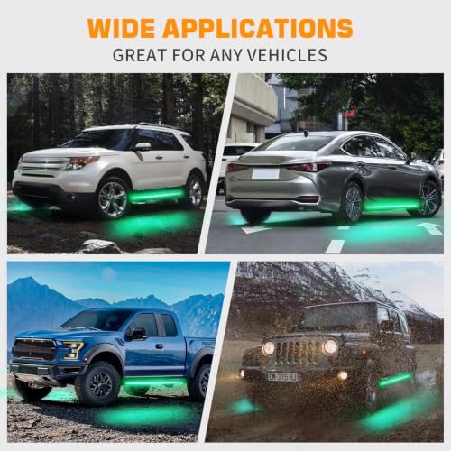 XRIDONSEN 2PCS 60 inch Running Board Lights Green Strobe Lights - color: Green