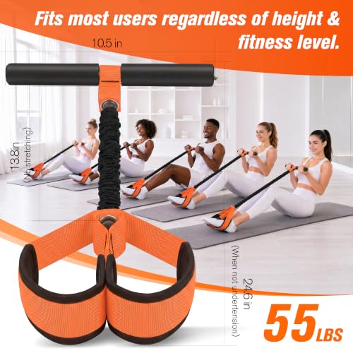 Resistance Bands with Handles,Pedal Resistance Band with Handle - color: 55lbs Orange