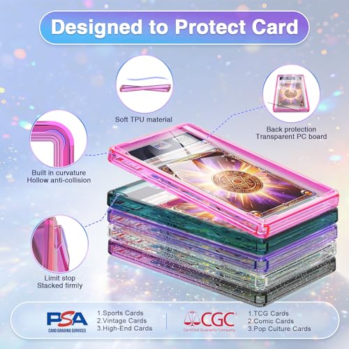 For PSA Graded Card Slab Protector Case Pink - color: Pink