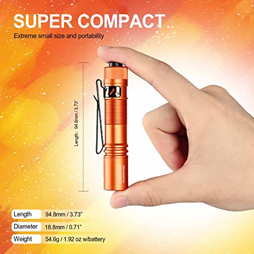 ACEBEAM Pokelit AA Mini Flashlight with Clip, 90+ High CRI Pocket LED Light - color: Orange