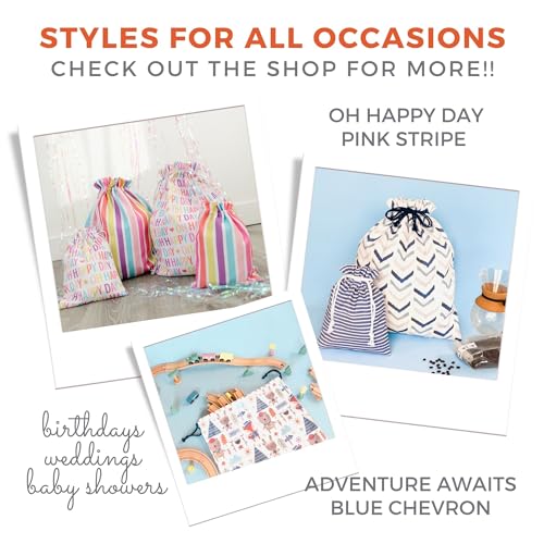 Gather & Knot Drawstring Gift Bags | 20" Large 12" Small | Premium Canvas | Reusable Fabric Wrap for Boys Birthdays, Baby Shower | Space - color: Space