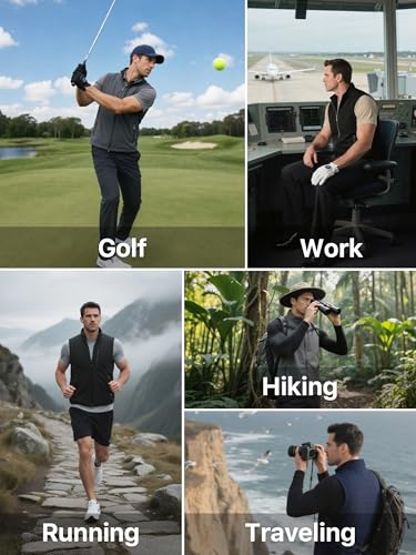 FREE SOLDIER Men's Lightweight Golf Vest Outerwear Windproof Sleeveless Softshell Jacket Running Vest - color: Gray, size: Medium