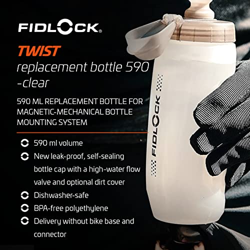 FIDLOCK Twist Replacement Bottle 590ml/20oz, Bottle Only, Clear - color: Clear, style: 590ml/20oz