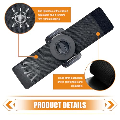 Wristband Phone Holder, Solid Support Hands-Free Phone Mount for Running Cycling Sport, Adjustable Elastic Strap Navigation Holder, Quick Pickup Placement Anti-Drop Design Accessory (Black)