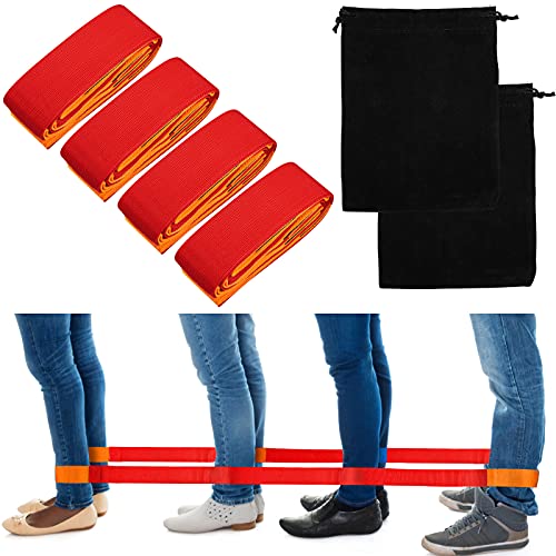 Sumind 2 Sets 4 Legged Race Bands for Kids Adults Birthday