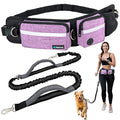 PetAmi Hands Free Dog Leash with Waist Running Belt Bag, Single (Purple) - color: Purple, size: 1 Leash