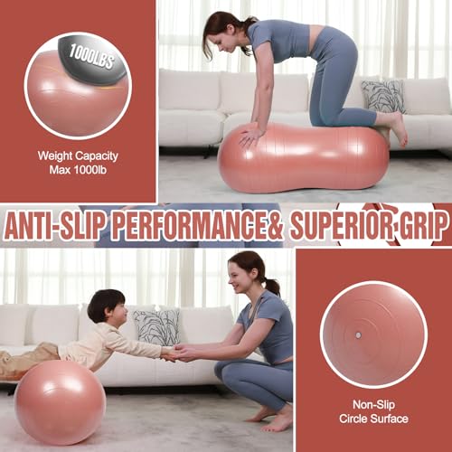 INPANY Peanut Exercise Ball for Labor, Physical Therapy & Fitness - color: Rose Pink