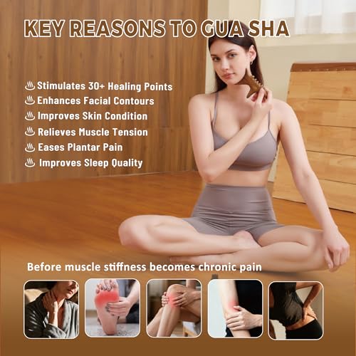 Wooden Gua Sha Tool with Rose Essential Oil, Trigger Point & Acupressure Massage Tool for Deep Tissue Muscle Relaxation, Compact Muscle Scraper Tool, Wellness Self-Care Gift Set - size: Medium