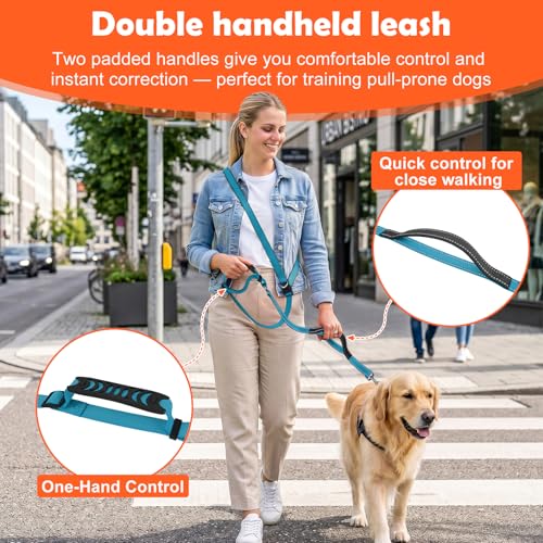 XiaZ Hands Free Dog Leash,Versatile Crossbody Dog Leash,5.9-7.9 FT Waist Belt with Double Handles for Small Medium and Large Dogs Walking, Running and Jogging, Blue - color: BasicBlue