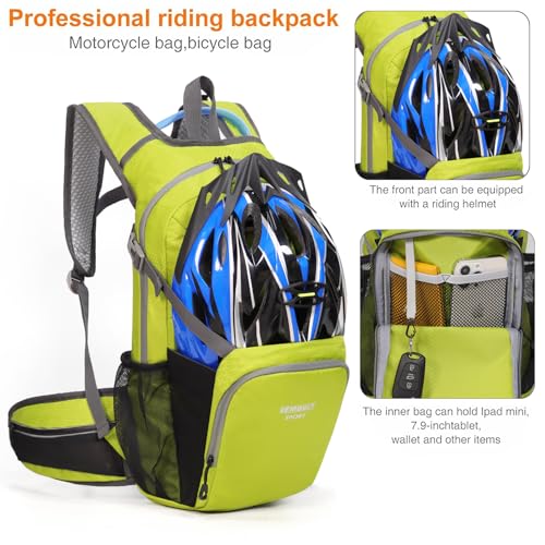 Hiking Daypack 15L Lightweight Waterproof Backpack - color: Lime