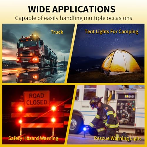 Tumecos Emergency Flare Alert Warning Signal Caution Light LED Beacon Pro with Magnetic Base for Vehicle (Red 1) - color: Red 1