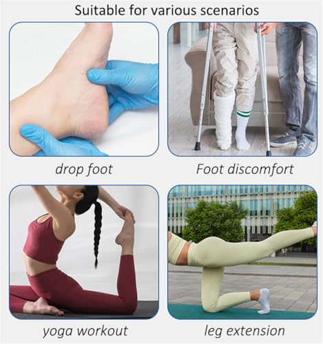Foot and Calf Stretcher, Adjustable Stretch Band for Plantar Fasciitis Achilles Tendonitis Heel Spurs Foot Drop, Leg Stretching Band Hamstring Stretch Strap for Muscle Strength Flexibility Training