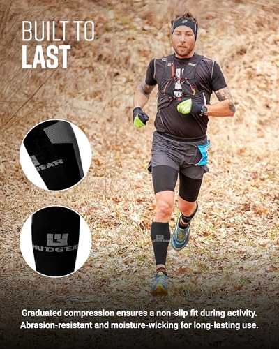 MudGear Compression Calf Sleeves, Premium Support for Running and Recovery, for Spartan Race, Trail and OCR Athletes, 1 Pair - size: Small-Medium