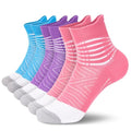 IRAMY Compression Ankle Support Socks Women - Wicking, Cushioned Athletic, Plantar Fasciitis Relief 2/3/6 Pairs - color: Pink+purple+light Blue(3 Packs), size: Medium