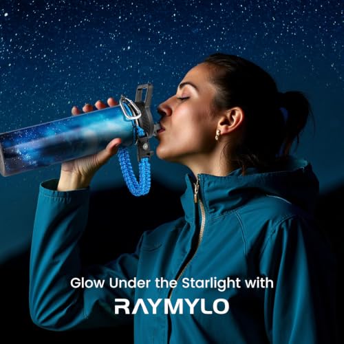 RAYMYLO Insulated Water Bottle 24 oz, Triple Wall Vacuum Stainless Steel - color: Aurora Blue, size: 24 Ounces