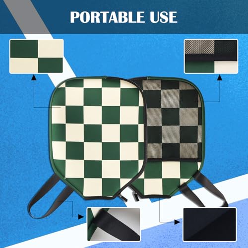 Pickleball Paddle Cover, Neoprene Sleeve 11.8 x 9.05 in - color: Green 1 Pc