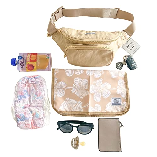 Ditty Co. - Lanikai Small Diaper Bag - Portable Changing Pad - Crossbody Bags For Women - Fanny Pack - Baby Travel Essentials (Natural Tan) - color: Natural Tan