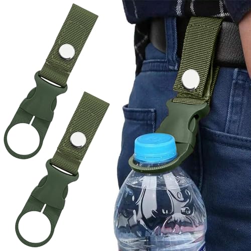 2PCS Portable Water Bottle Holder Convenient Water Bottle Clip for Easy Hydration During Outdoor Activities, Military Green - color: Military Green