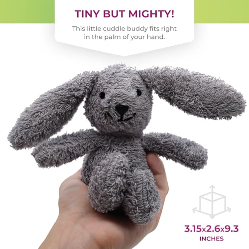 Thermal-Aid Zoo Mini — (Baxter the Bunny) — Mold-Resistant, Washable Hot & Cold Pack for Kids — Heating and Cooling Pad with Natural Corn Filling — Reusable Plush Toy - size: Mini Rabbit