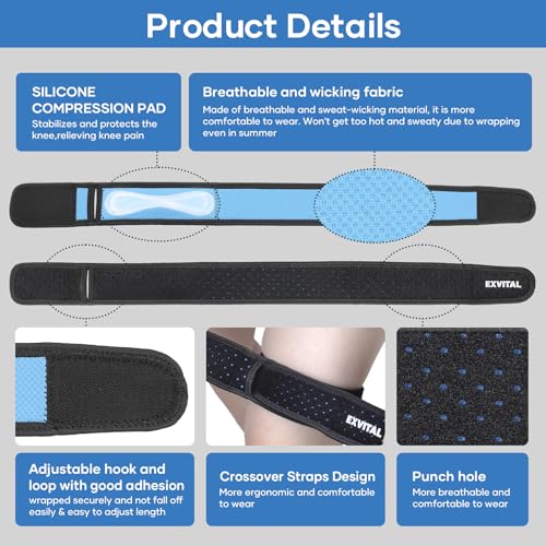 EXVITAL IT Band Straps Iliotibial Band Brace Relieve ITB Syndrome - style: 1 Pack