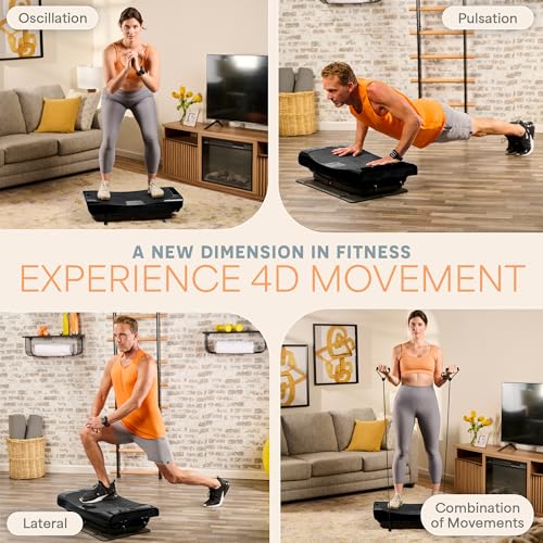 Lifepro Rumblex 4D Vibration Plate Exercise Machine with 7 Training Modes - color: Black, size: Pro
