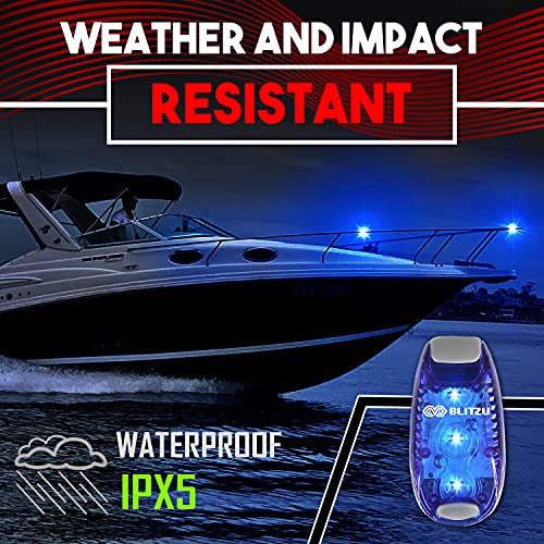 LED Safety Lights 4 Pack, Clip On High Visibility Strobe Light for Walk Run - color: Blue