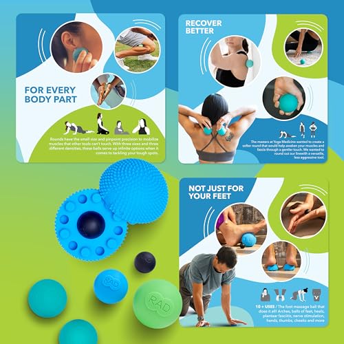 RAD Baller Bundle – Myofascial Release Balls for Full Body Mobility & Recovery, Trigger Point Relief – Includes Rounds (Set of 3), Recovery Rounds (Set of 2), and Neuro Ball Foot Roller - style: RAD Baller Bundle