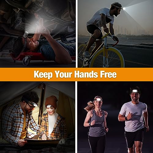 EverBrite Rechargeable Headlamp, Clip-On Hat Light with Motion Sensor