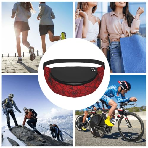 Dujiea Fanny Pack, Geometric Spider Web Lines Waist Bag With Headphone Hole Belt Bag Adjustable Sling Pocket Fashion Hip Bum Bag For Women Men Kids Outdoors Casual Travelling Hiking Cycling - color: Geometric Spider Web Lines