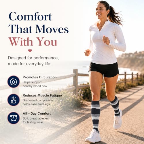 COOLOVER Copper Compression Socks for Women and Men(6 Pairs)-Best Support for Running, Athletic, Travel - color: 01 Gray/Black/Gray/Black/Red/Gray, size: Small-Medium