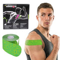 THERABAND Kinesiology Tape, Shoulder, Back & Knee, 1 Roll, Green/Yellow - color: Green/Yellow