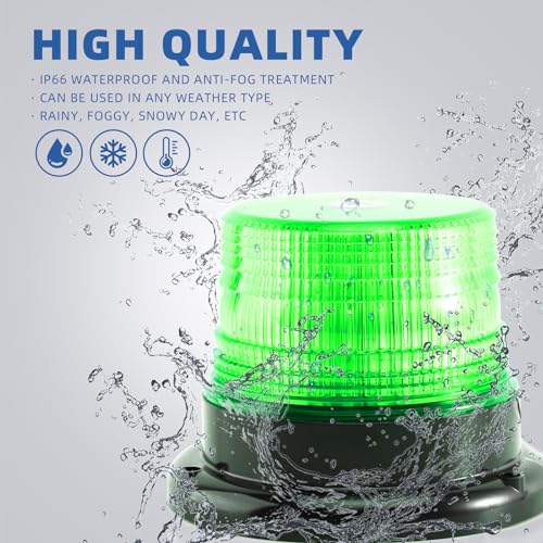 Green Rooftop Beacon Strobe Lights w/Magnetic Base, 1-Pcs - color: 1× Green
