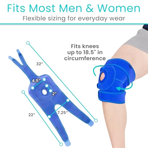 Vive Knee Brace for Meniscus Tear - ACL & Patella Support for Men, Women - color: Blue
