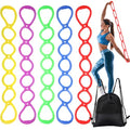 Zomiboo 5 Pcs 7 Ring Resistance Exercise Bands Resistance Stretch Band with Drawstring Backpack Bag Portable TPR Elastic Stretching Leg and Arm Exerciser for Home or Fitness Center Walking