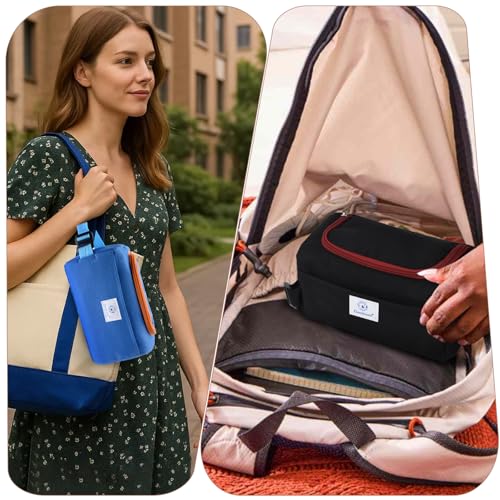Genteen Small Cooler Bag with Ice Pack,Insulated Lunch & Snack Tote - color: Green
