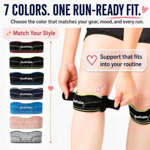 Knee Strap 2 Pack for Patellar Tendon Support – Adjustable Patella Knee Band for Running, Walking, Hiking, Tennis & Pickleball, Black Green - color: Black Green