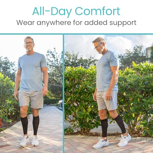 Vive Calf Compression Sleeve for Men & Women 20-30mmHg (1 Pair) - Footless - size: Small